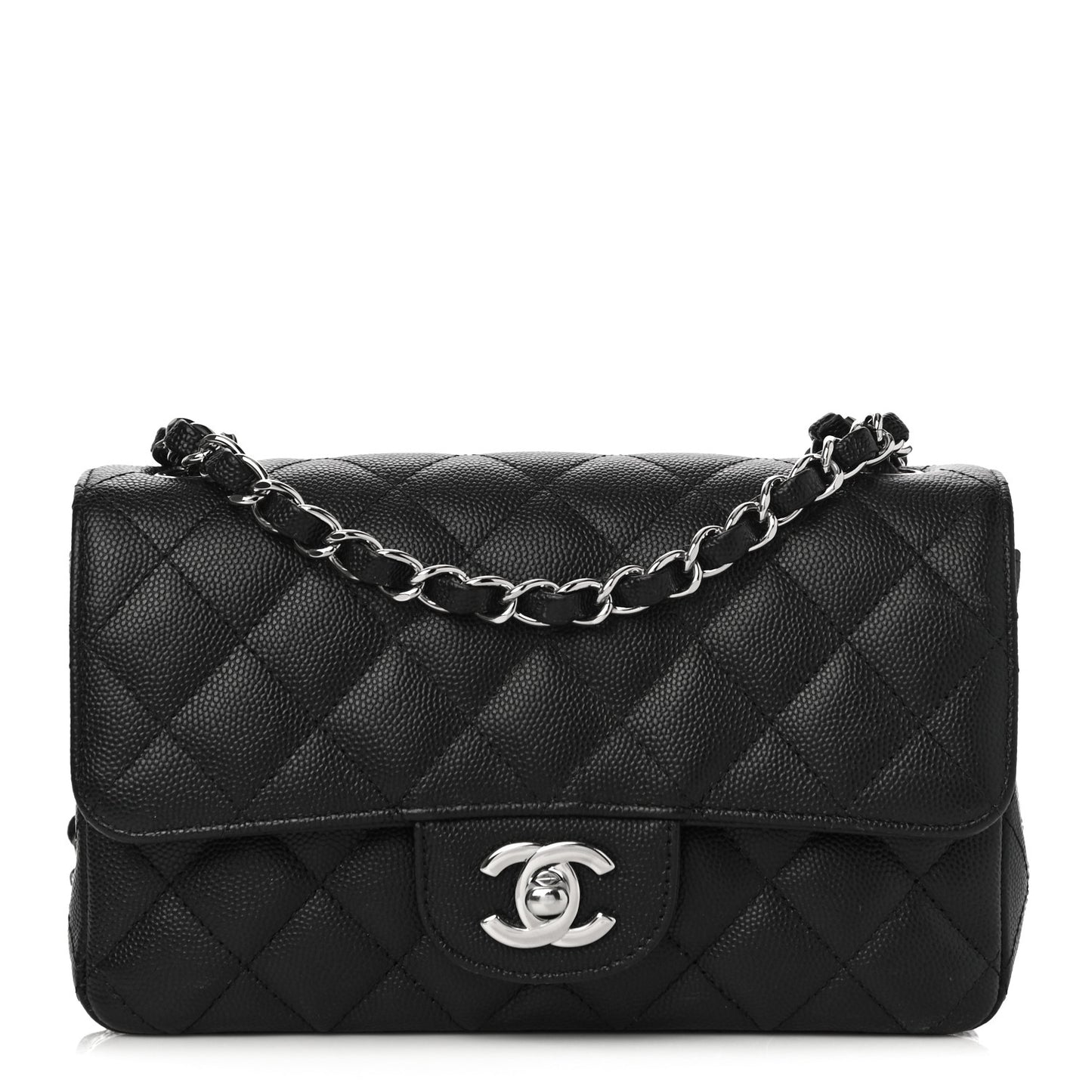 Caviar Quilted Mini Rectangular Flap Black