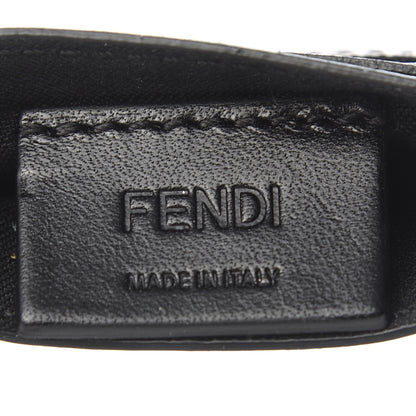 Fendi Glazed Fabric Vitello Liberty FF 1974 Diagonal Card Holder Tobacco Rosso Black 6 of 7