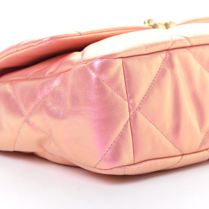 Chanel Iridescent Calfskin Quilted Large Chanel 19 Flap Pink 9 of 10