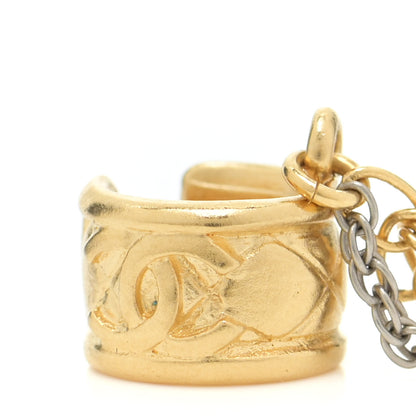Chanel Crystal CC Chain Cuff Single Earring Gold Silver 5 of 6