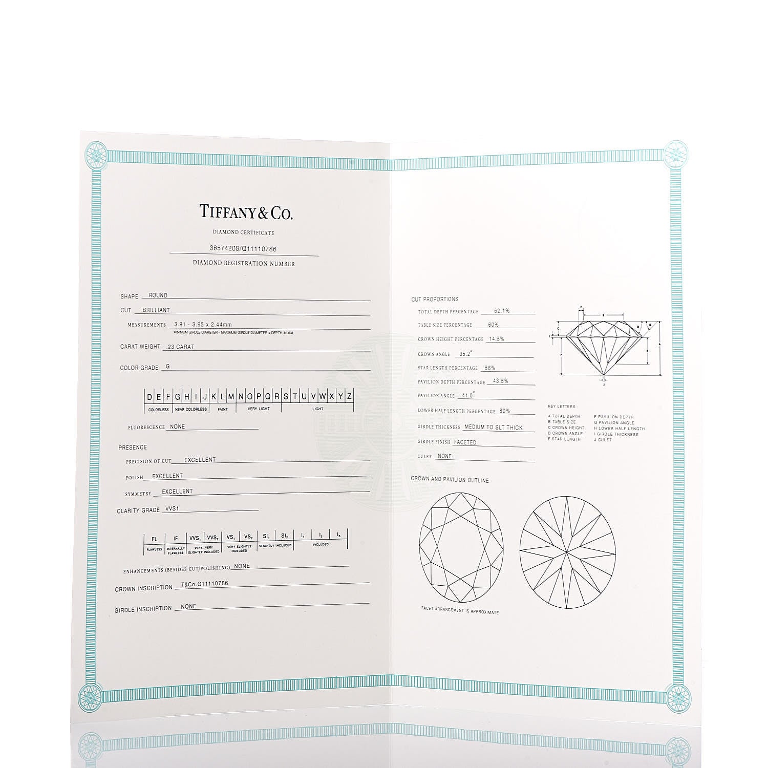 Tiffany Platinum Diamond .23ct Harmony Solitaire Engagement Ring 46 3.75 8 of 8