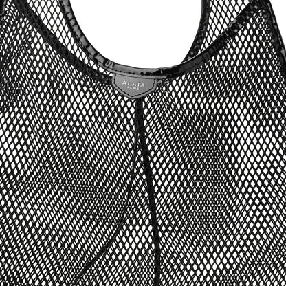 Alaia Fishnet Patent Calfskin Medium One Piece Bag Black 8 of 10