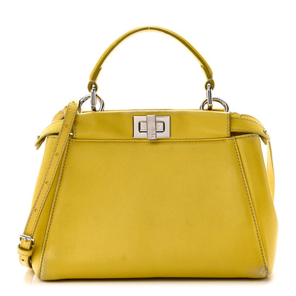 Fendi Nappa Mini Peekaboo Iconic Satchel Lime 1 of 10