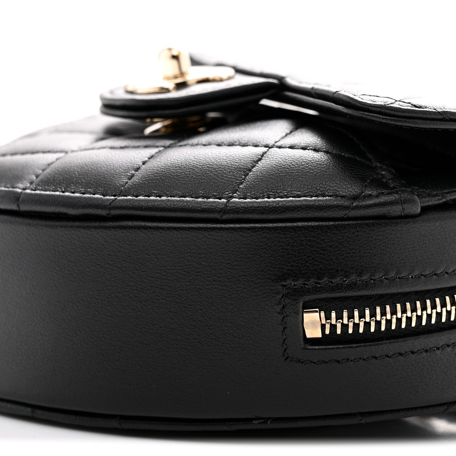 Chanel Lambskin Quilted CC In Love Heart Clutch With Chain Black 10 of 10