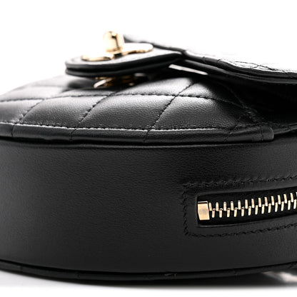 Chanel Lambskin Quilted CC In Love Heart Clutch With Chain Black 10 of 10