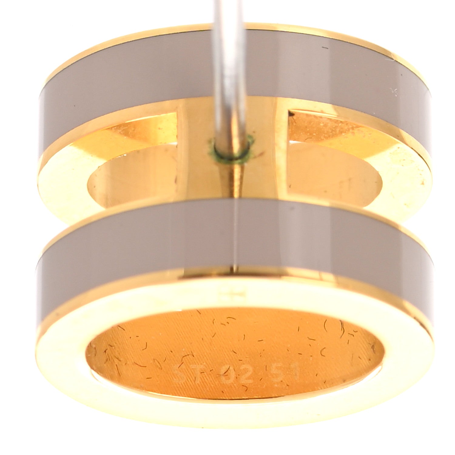 Hermes Gold Lacquered Pop H Earrings Marron Glace 4 of 7