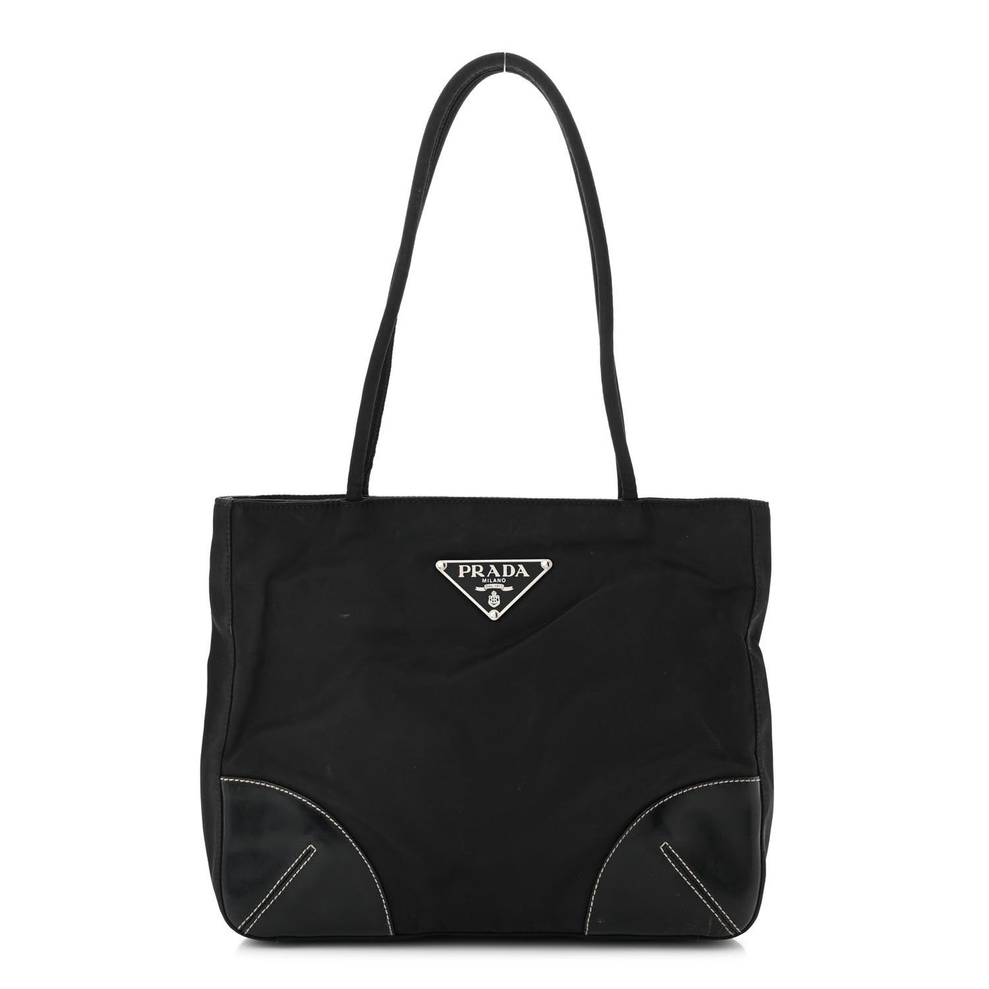 Tessuto Nylon Caflskin Shopping Tote Black