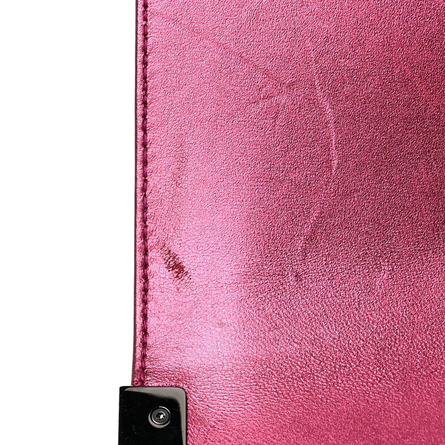 Metallic Patent Quilted New Medium Boy Flap Fuchsia