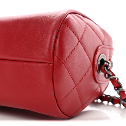 Chanel Calfskin Chain 20s Signature Bowling Bag Red 10 of 10