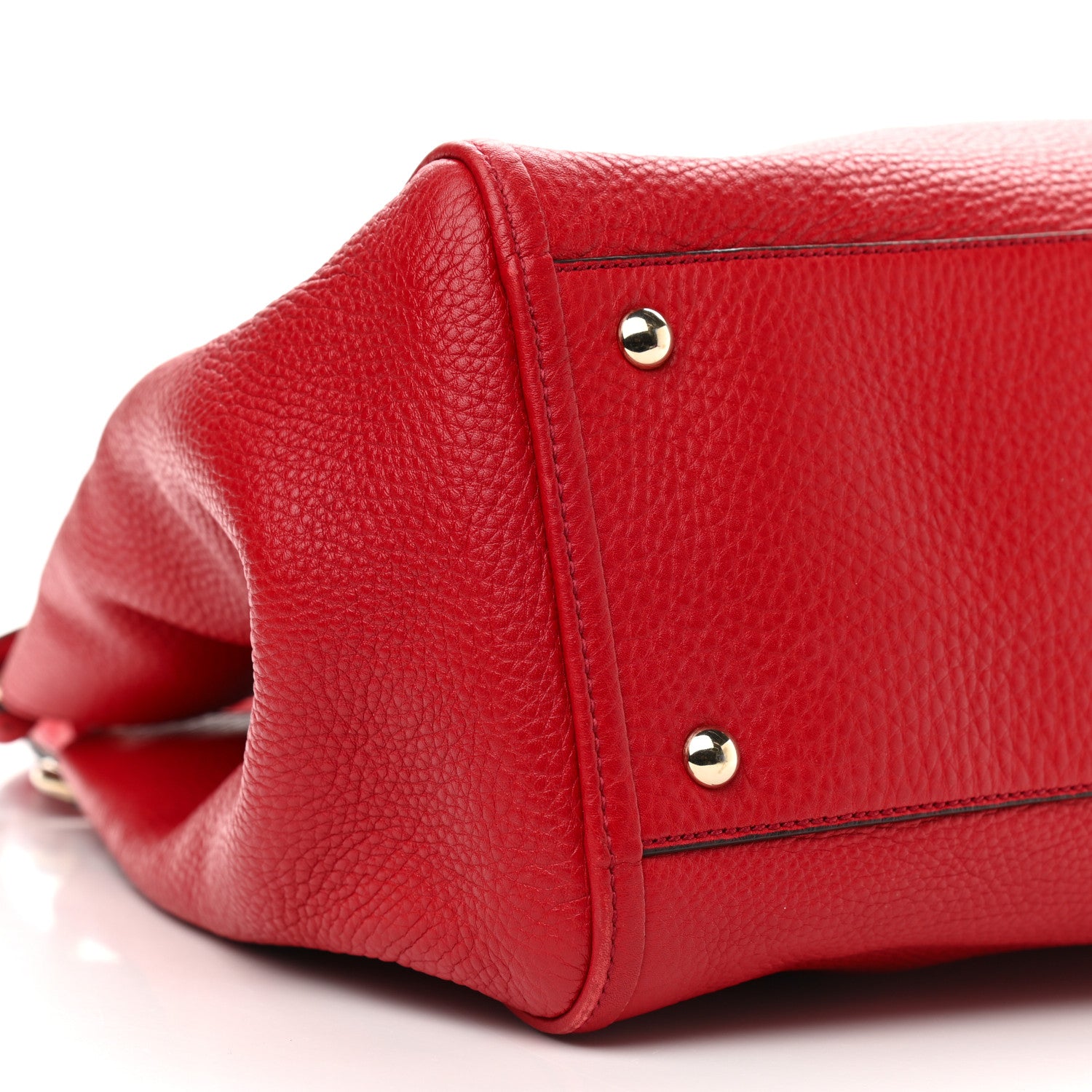 Gucci Pebbled Calfskin Medium Soho Shoulder Bag Red 6 of 9