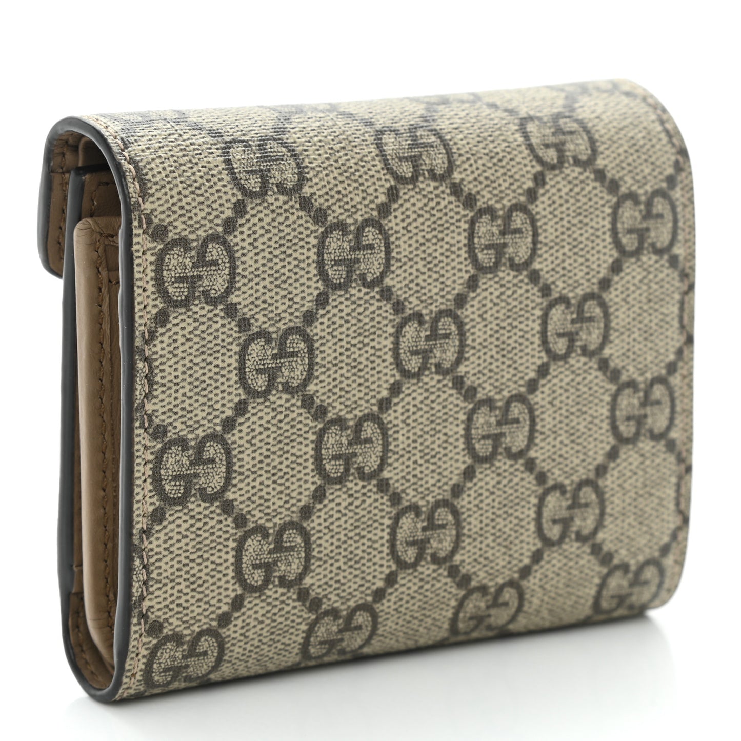 GG Supreme Monogram Dionysus Card Case Wallet Beige Taupe