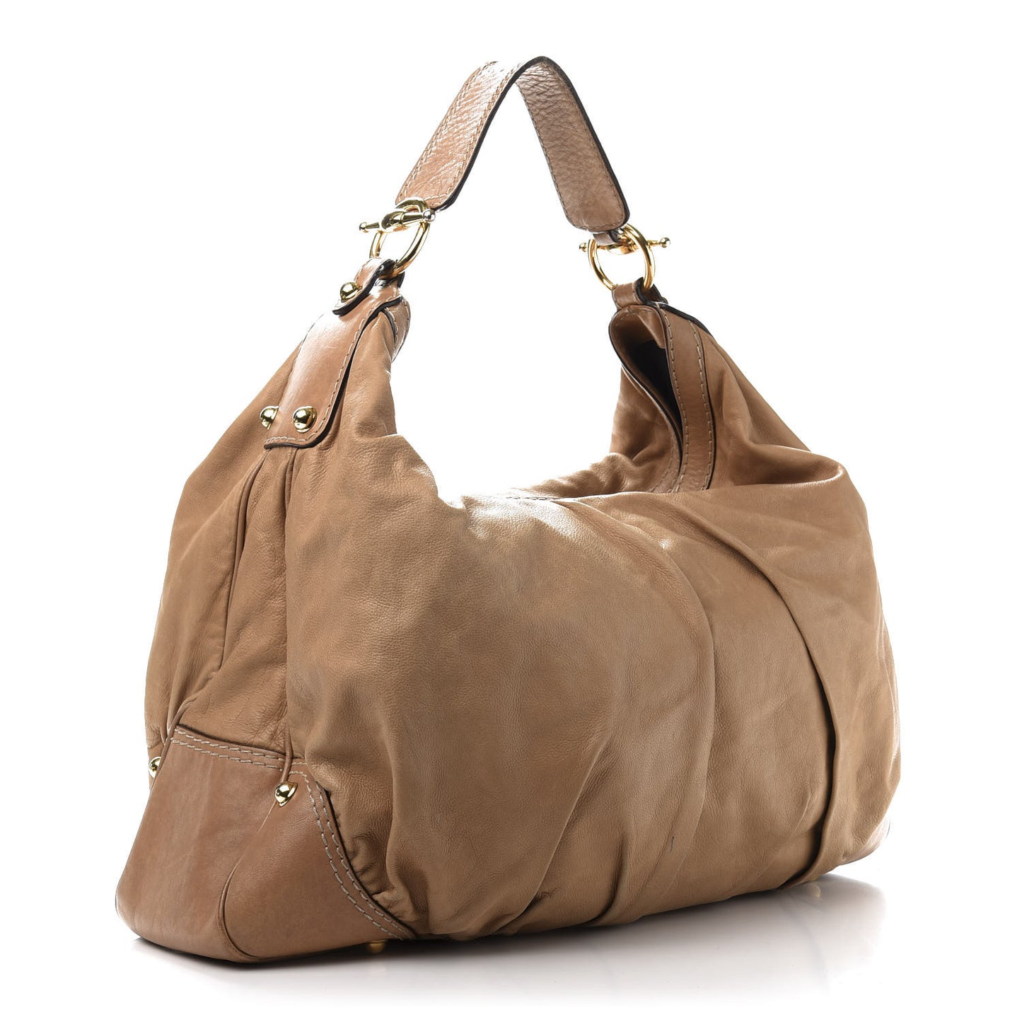 Calfskin Large Jockey Hobo Tan