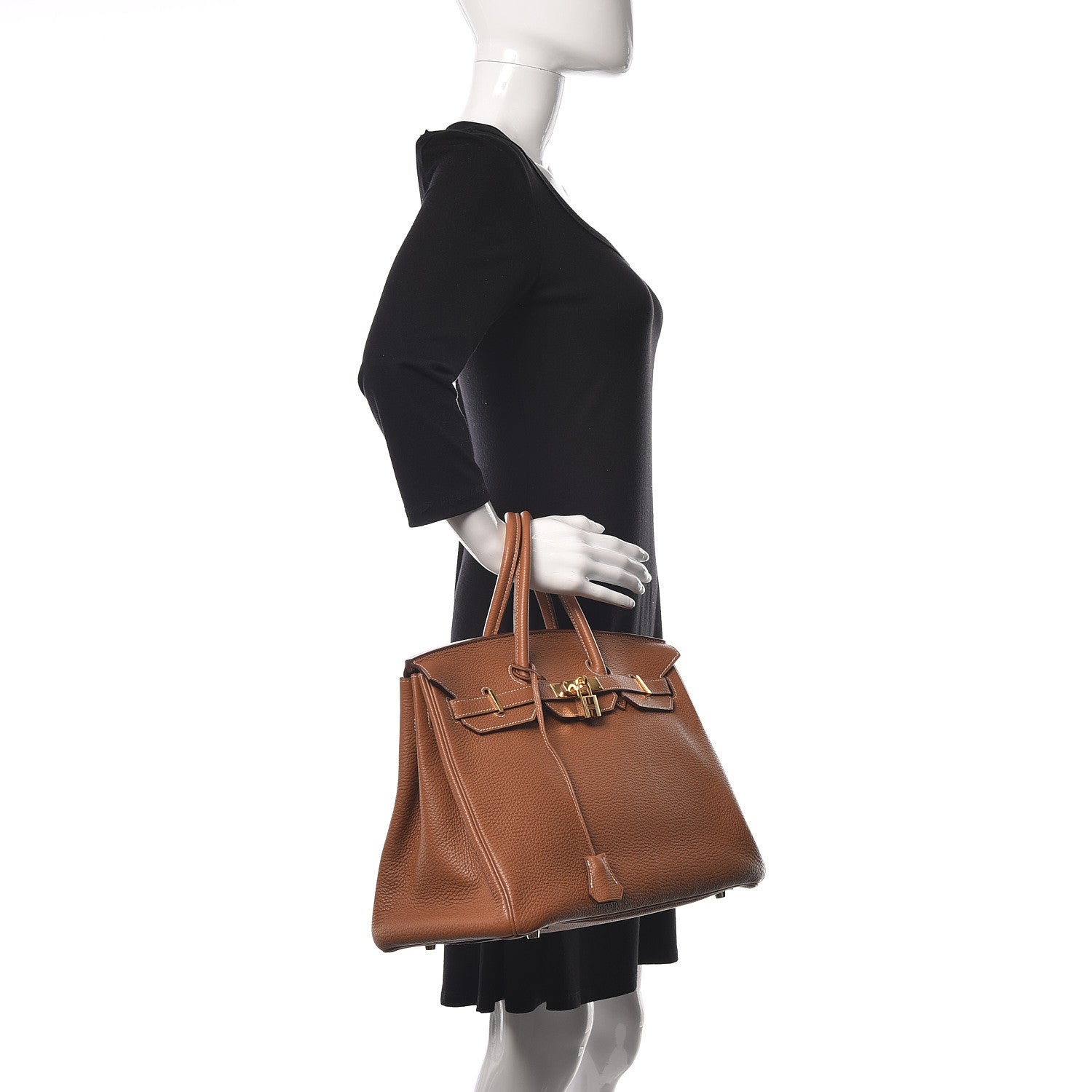 Hermes Taurillon Clemence Birkin 35 Gold 2 of 32