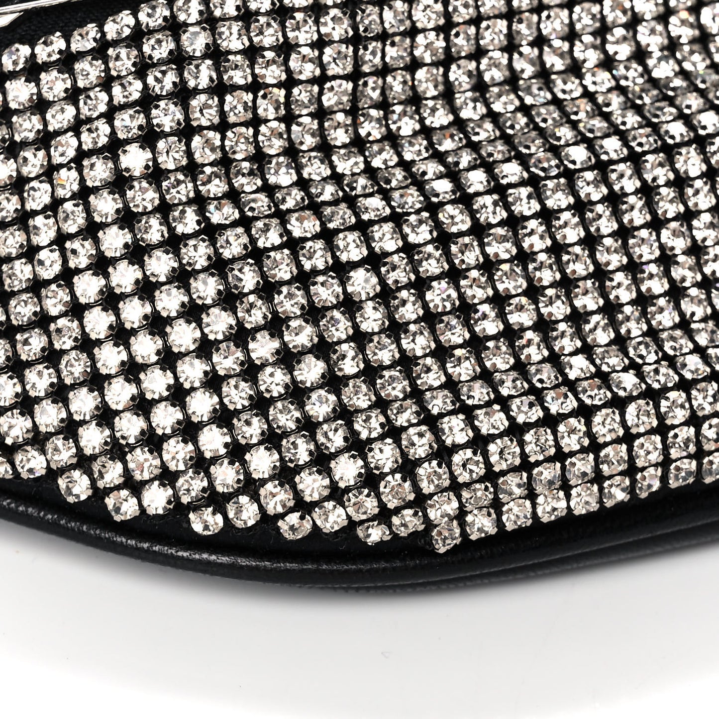 Rhinestone Mesh Mini Attica Belt Bag Black