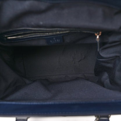 Gucci Patent Horsebit Embossed Treasure Boston Black Blue 4 of 10
