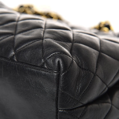 Chanel Lambskin Quilted Shopping Tote Black 12 of 18