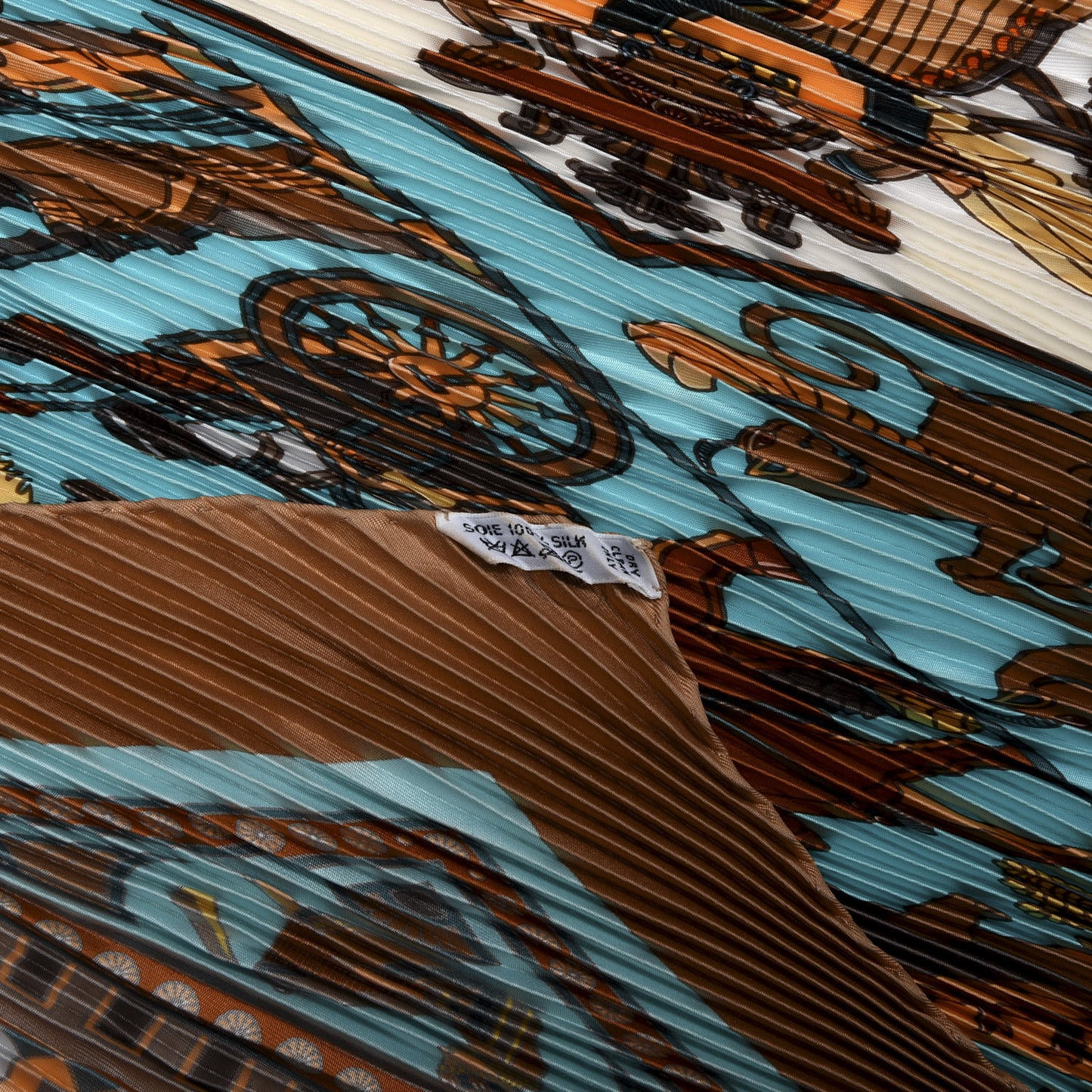 Silk Persepolis Plisse Scarf 90