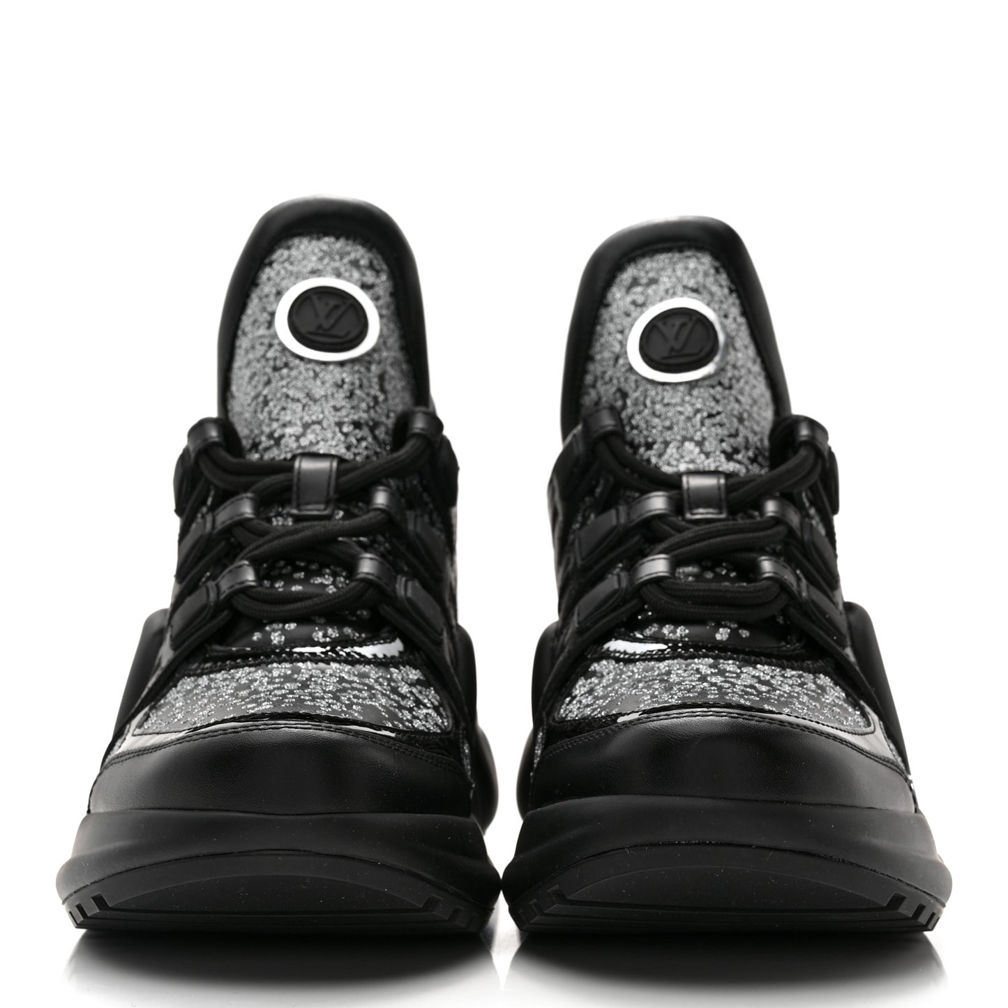 Calfskin Glitter LV Archlight Sneaker 38 Black