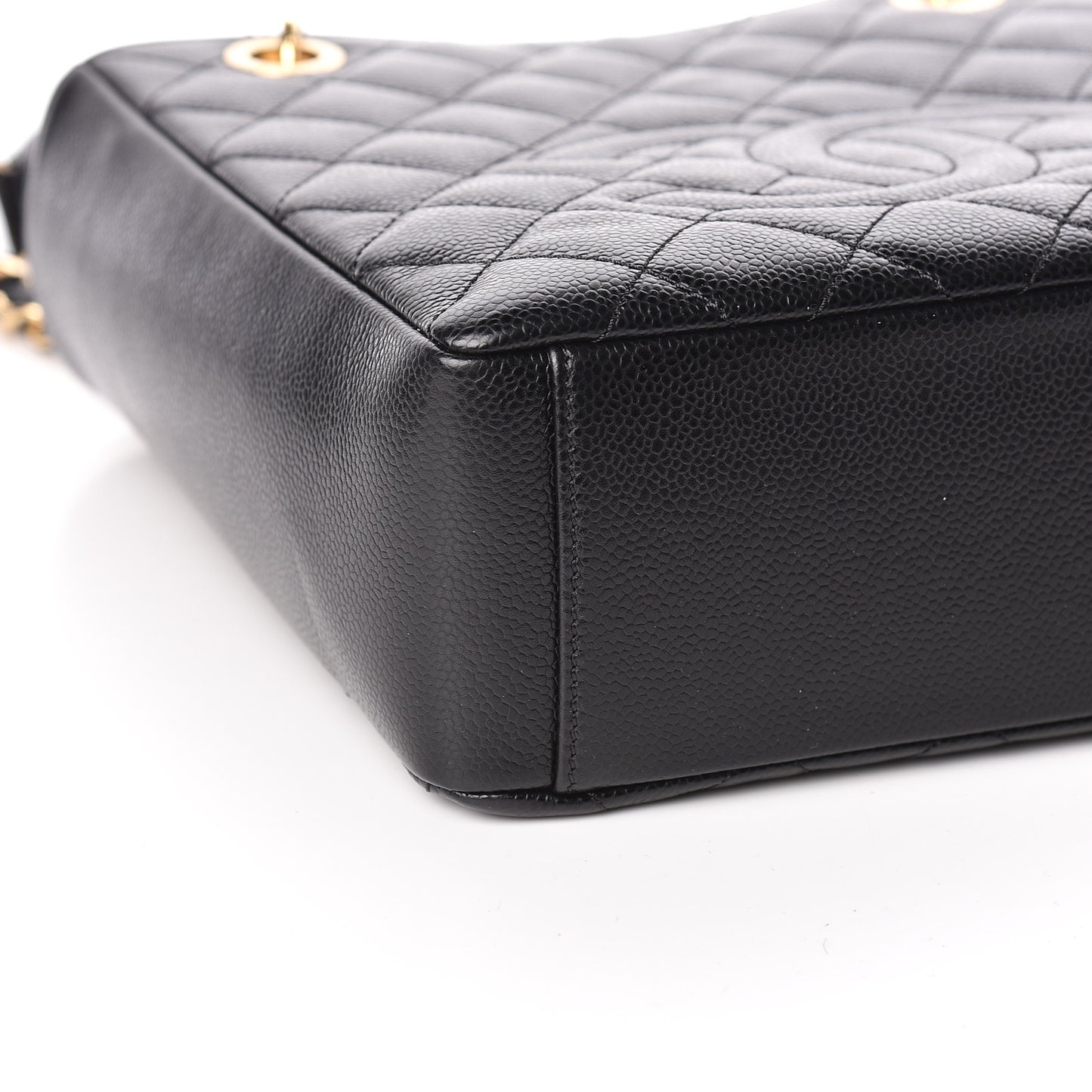 Caviar Quilted Petit Shopping Tote PST Black