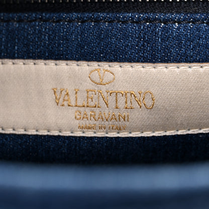 Valentino Garavani Denim Guitar Strap Rockstud Rolling Shoulder Flap Messenger Bag 6 of 10