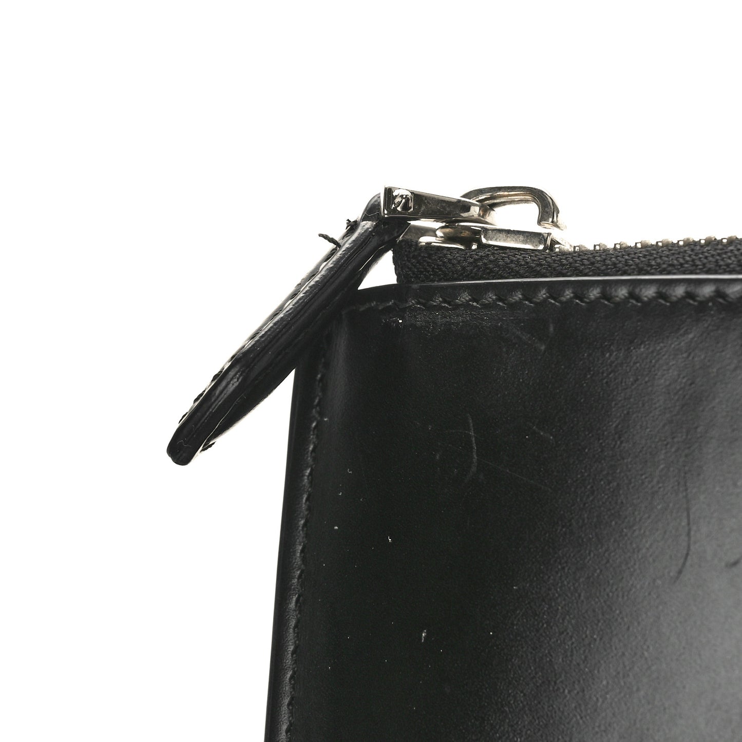 Smooth Calfskin Large Star Pouch Black