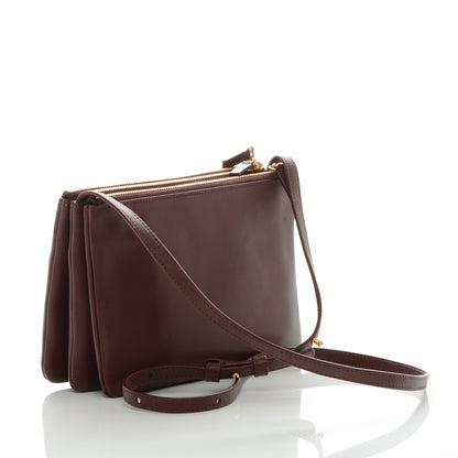 Celine Smooth Lambskin Small Trio Crossbody Bag Burgundy 3 of 7