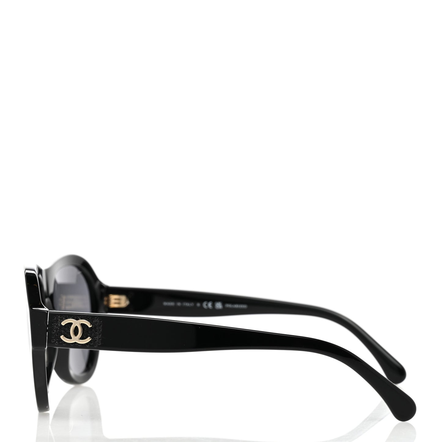 Acetate Strass Pilot Sunglasses 5467-B Black