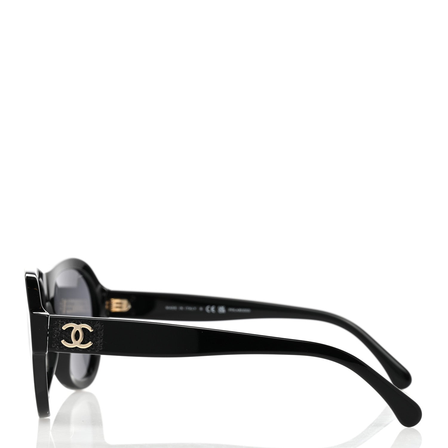 Chanel Acetate Strass Pilot Sunglasses 5467-B Black 3 of 8