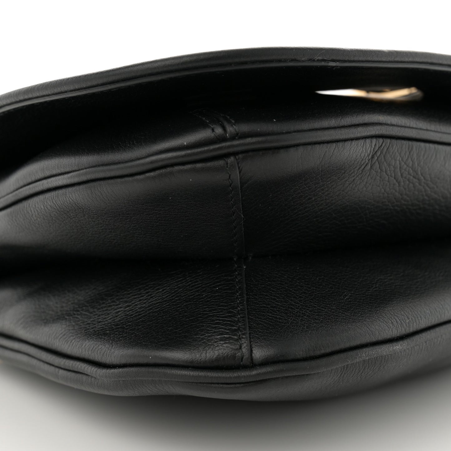 Roxy Calfskin Web Medium Blondie Shoulder Flap Bag Black