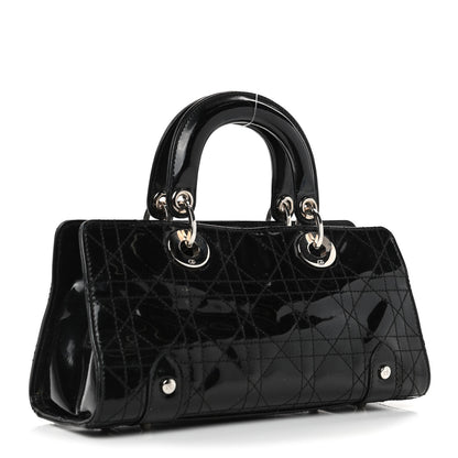 Christian Dior Patent Cannage Stitched Small Lady East West Lady Dior Black 2 of 6