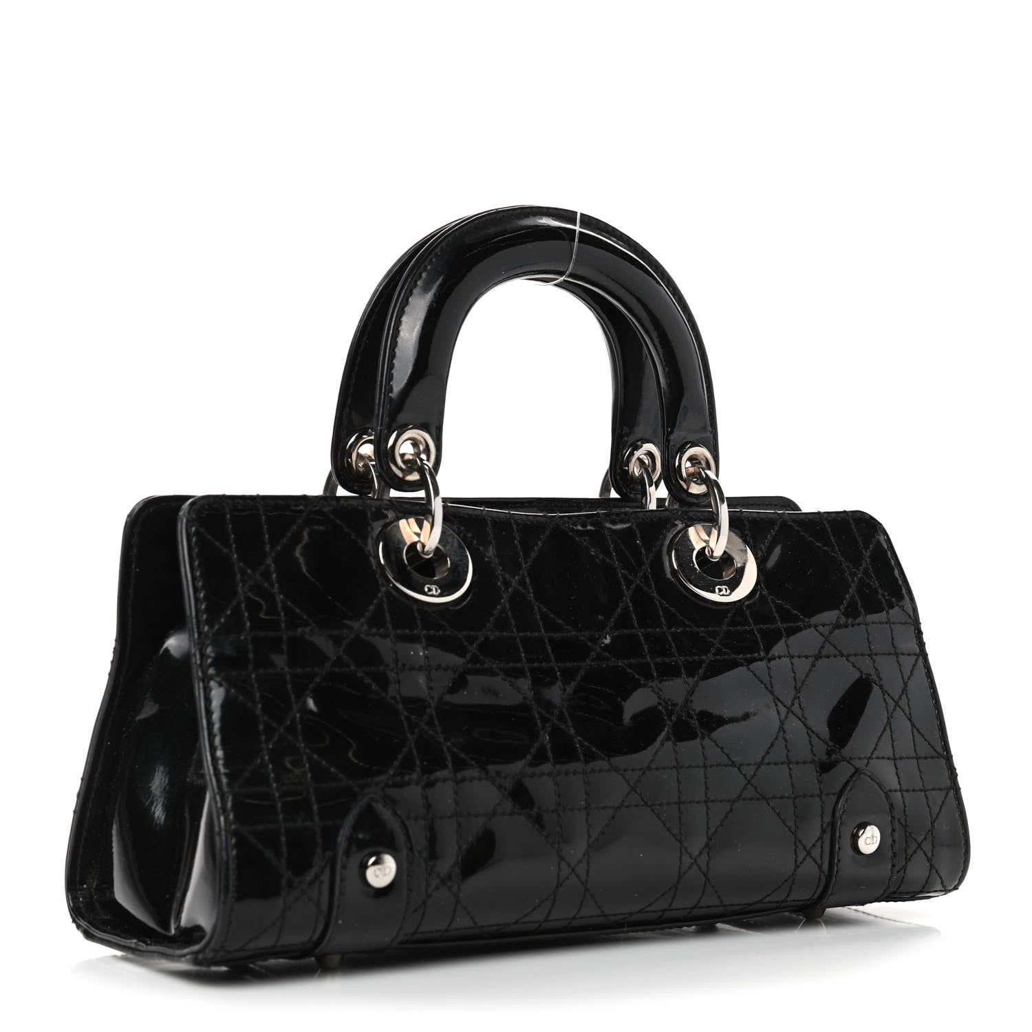 Christian Dior Patent Cannage Stitched Small Lady East West Lady Dior Black 2 of 6