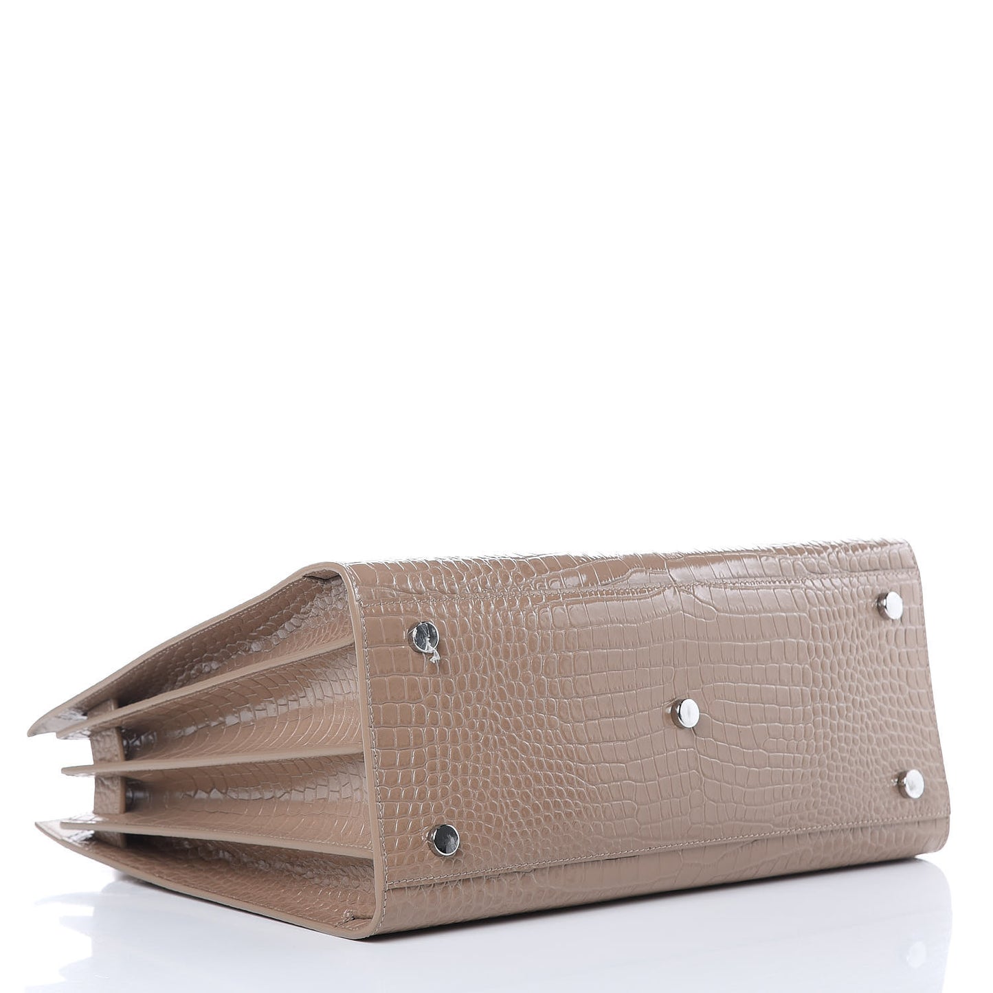 Calfskin Crocodile Embossed Small Sac de Jour Brown