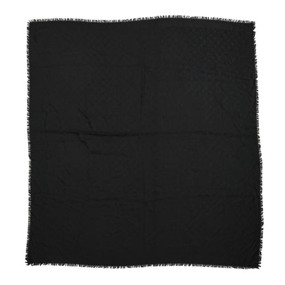 Louis Vuitton Silk Wool Monogram Shawl Black 1 of 4