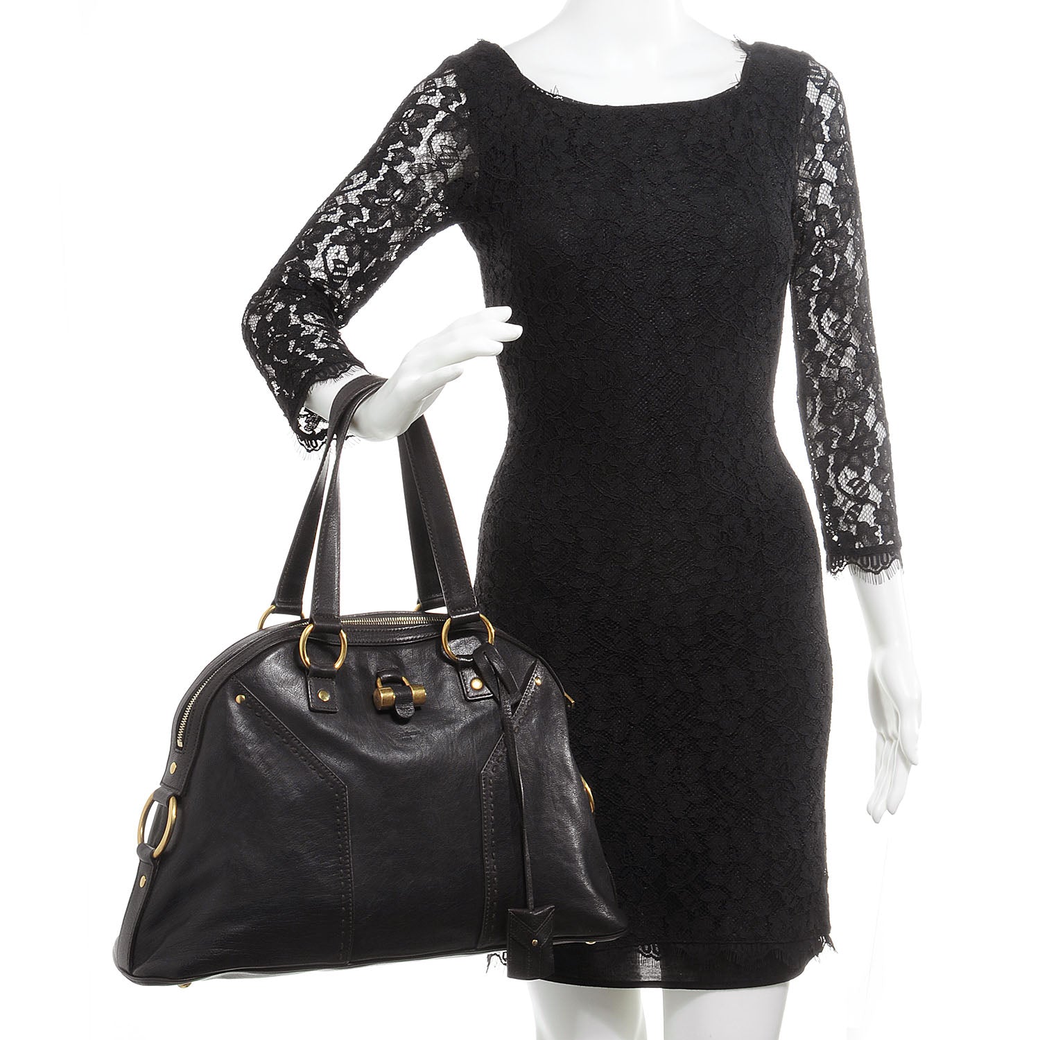 Saint Laurent Leather Large Muse Brown 2 of 10