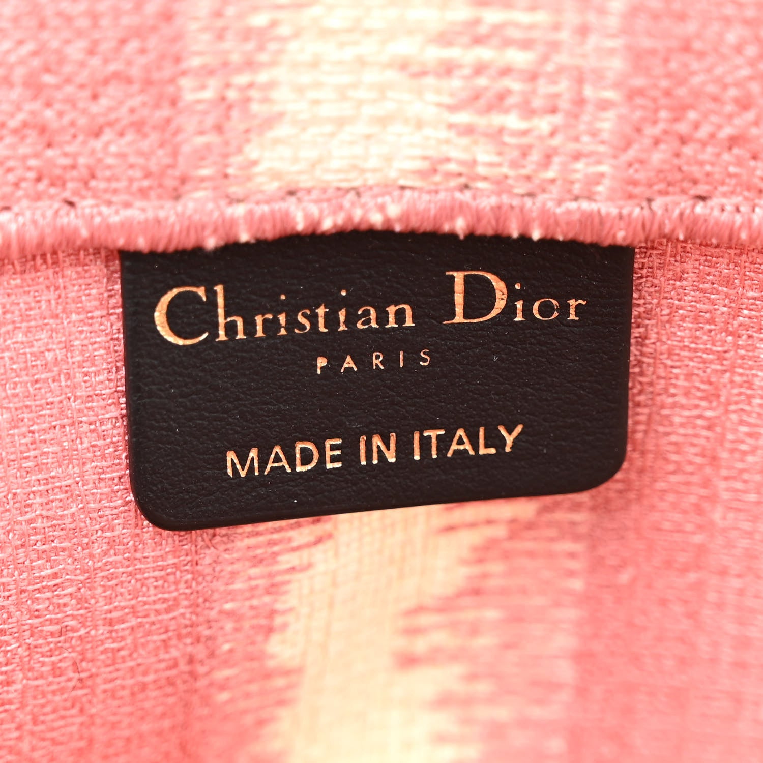 Christian Dior CHRISTIAN DIOR Canvas Embroidered Large Striped Book Tote Pink 6 of 15