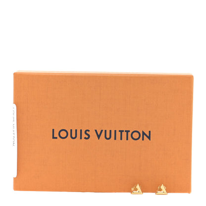 Louis Vuitton Brass Essential V Stud Earrings Gold 8 of 8