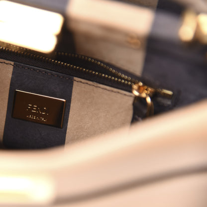 Fendi Vitello Seta Nabuk Pequin Mini Peekaboo Iconic Satchel Cuoio Tobacco Moro 7 of 10