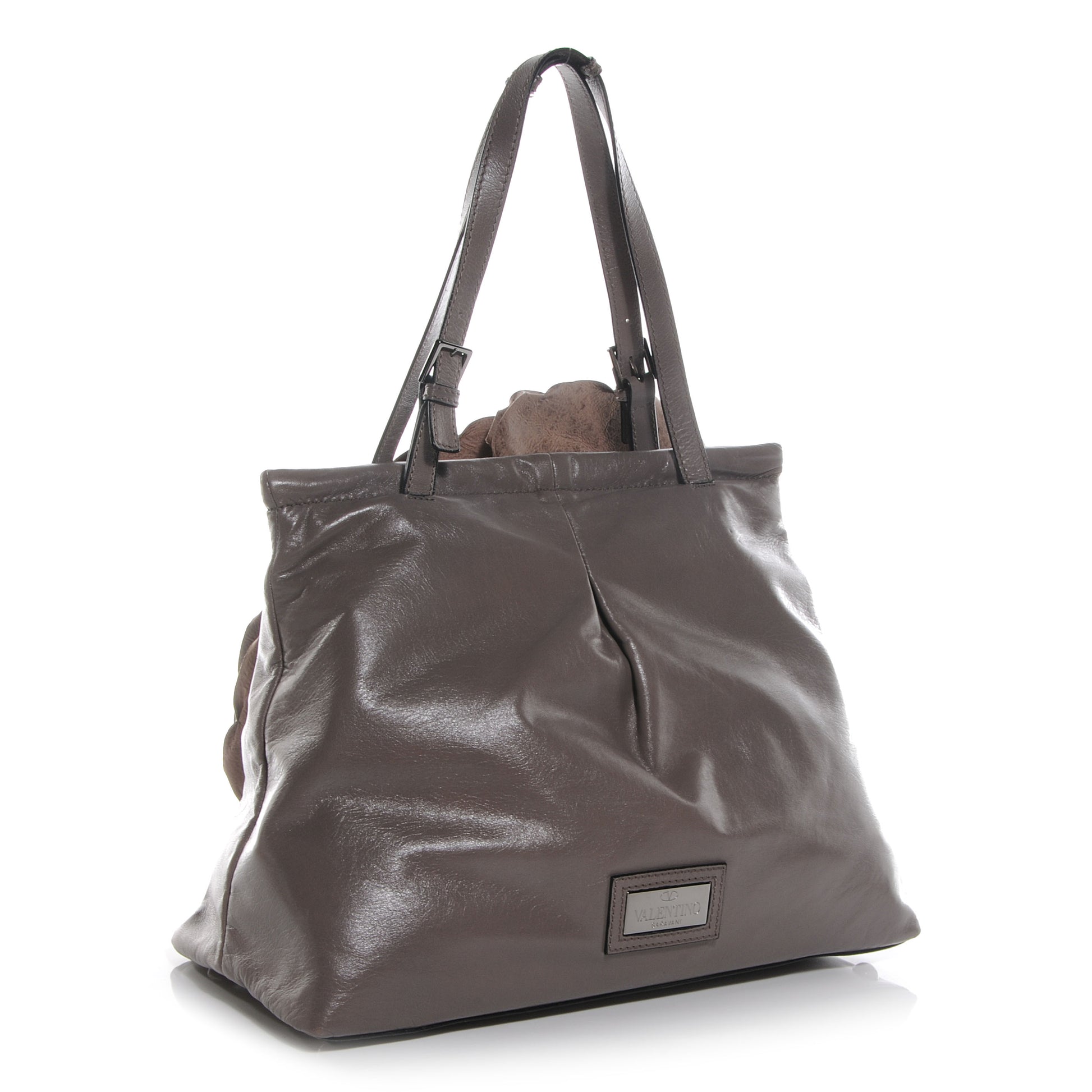 Valentino Garavani Nappa Raised Rose Petalee Tote Grey 3 of 8