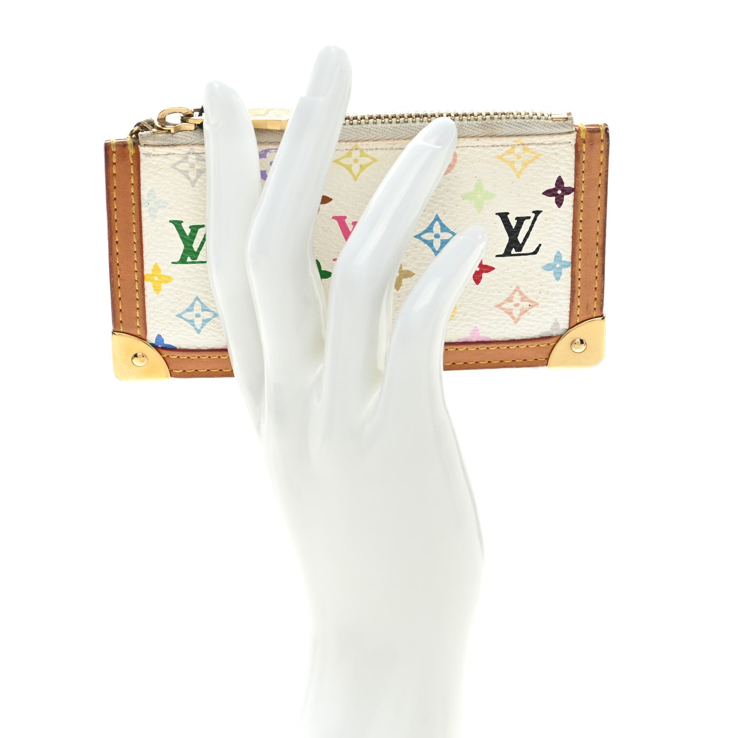 Monogram Multicolor Key Pouch White