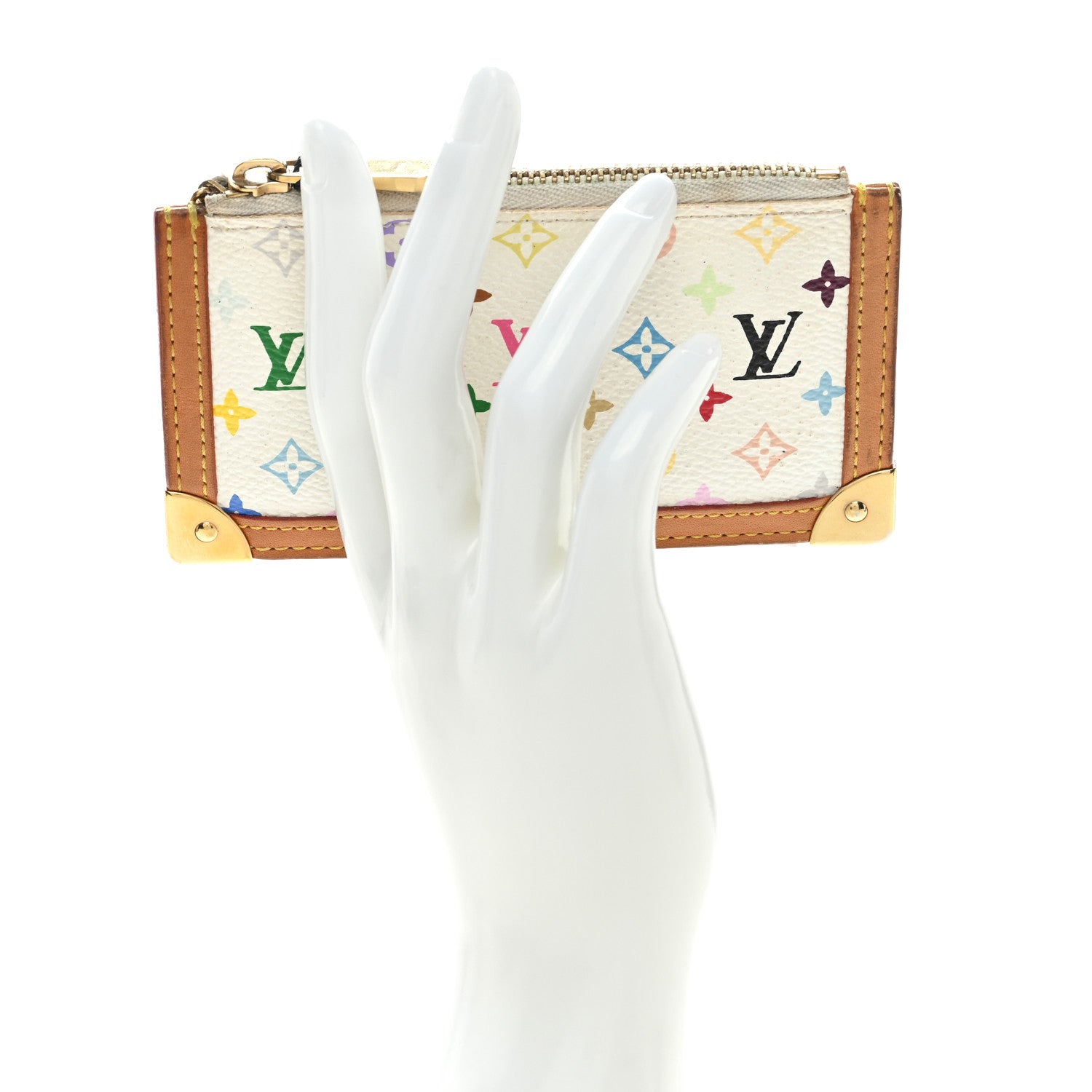 Louis Vuitton Monogram Multicolor Key Pouch White 2 of 6