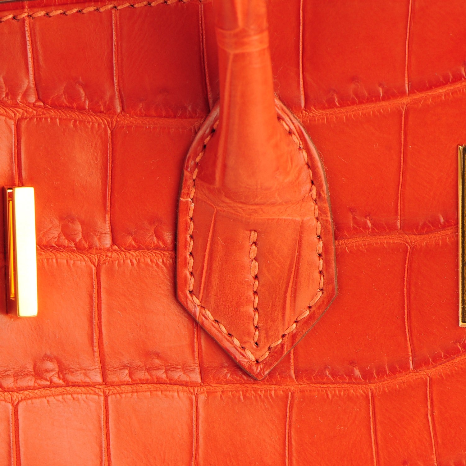 Hermes Matte Niloticus Crocodile Birkin 35 Orange 20 of 29