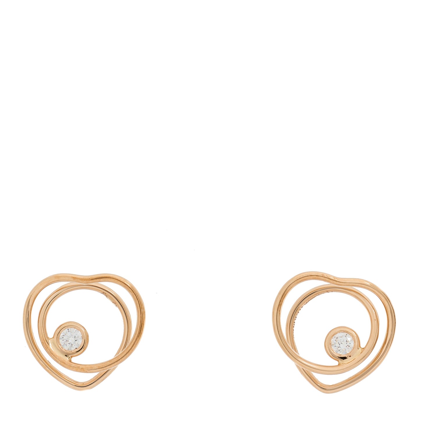 18K Rose Gold Diamond TPM Vertige Coeur Earrings