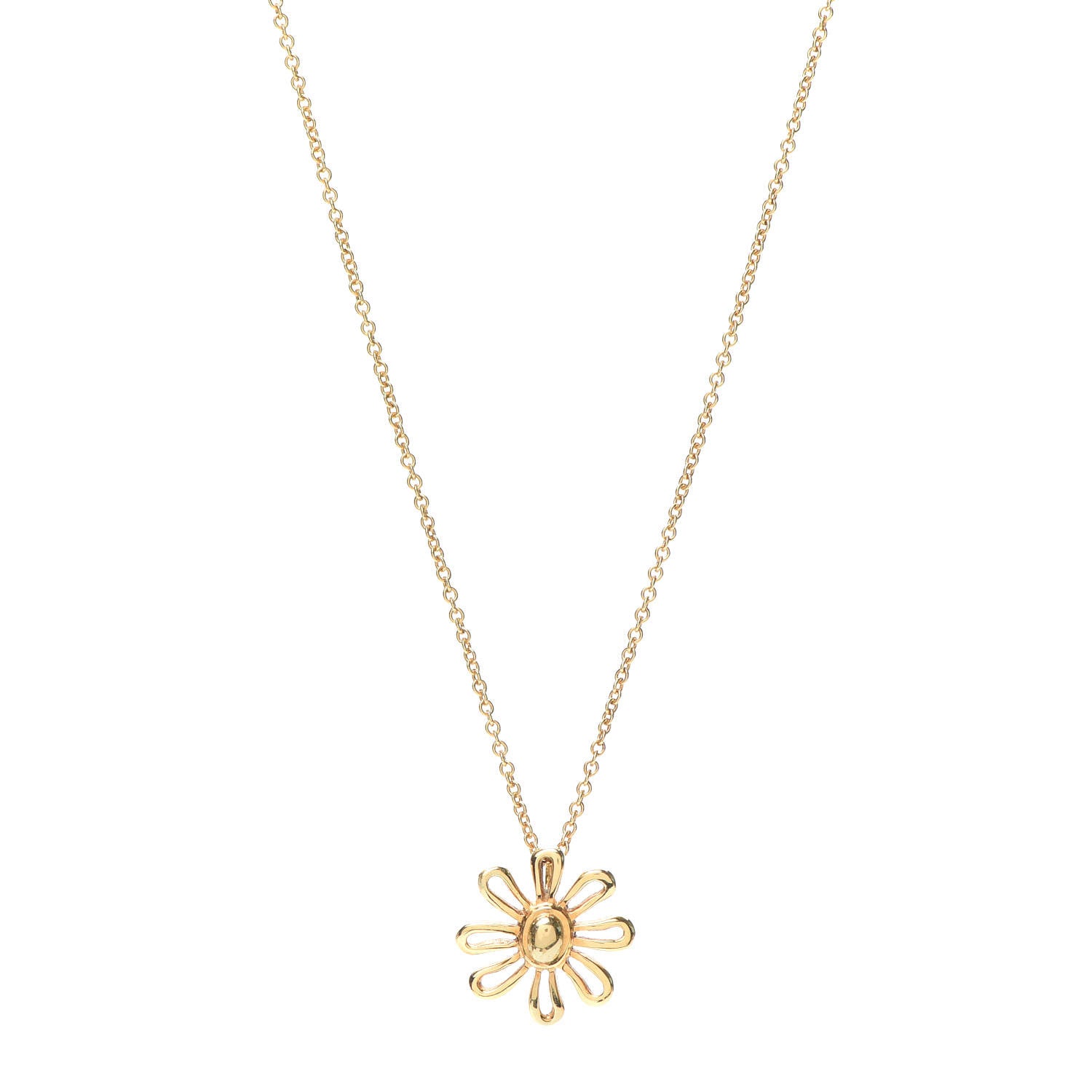 Tiffany 18K Yellow Gold Daisy Pendant Necklace 1 of 6