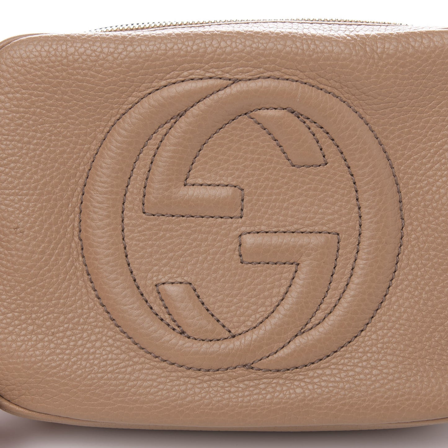 Pebbled Calfskin Small Soho Disco Bag Rose Beige