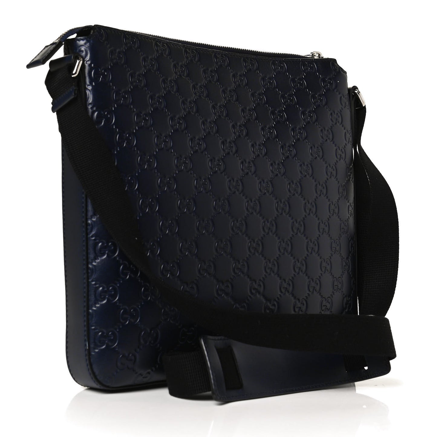 Guccissima Signature Medium Flat Messenger Bag Blue