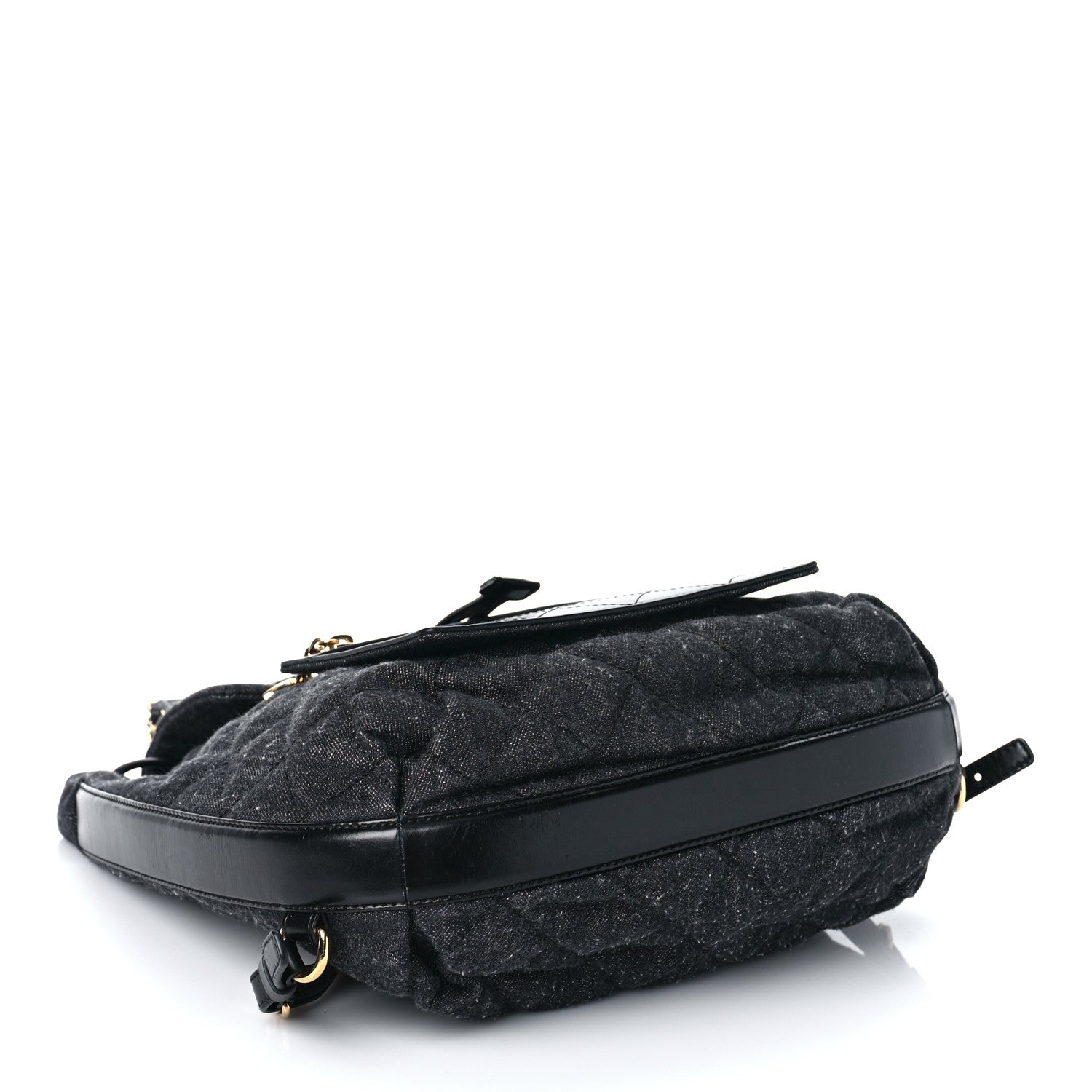 Chanel Denim Calfskin Quilted Backpack Dark Grey Black 4 of 9