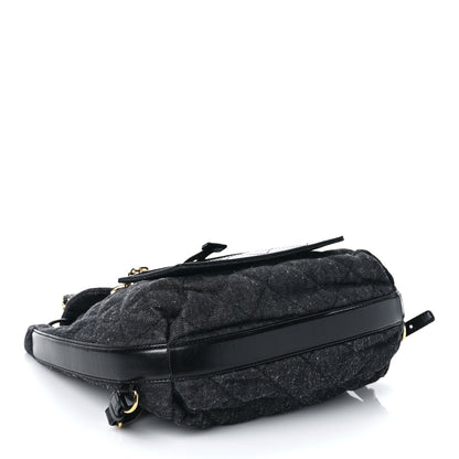 Chanel Denim Calfskin Quilted Backpack Dark Grey Black 4 of 9