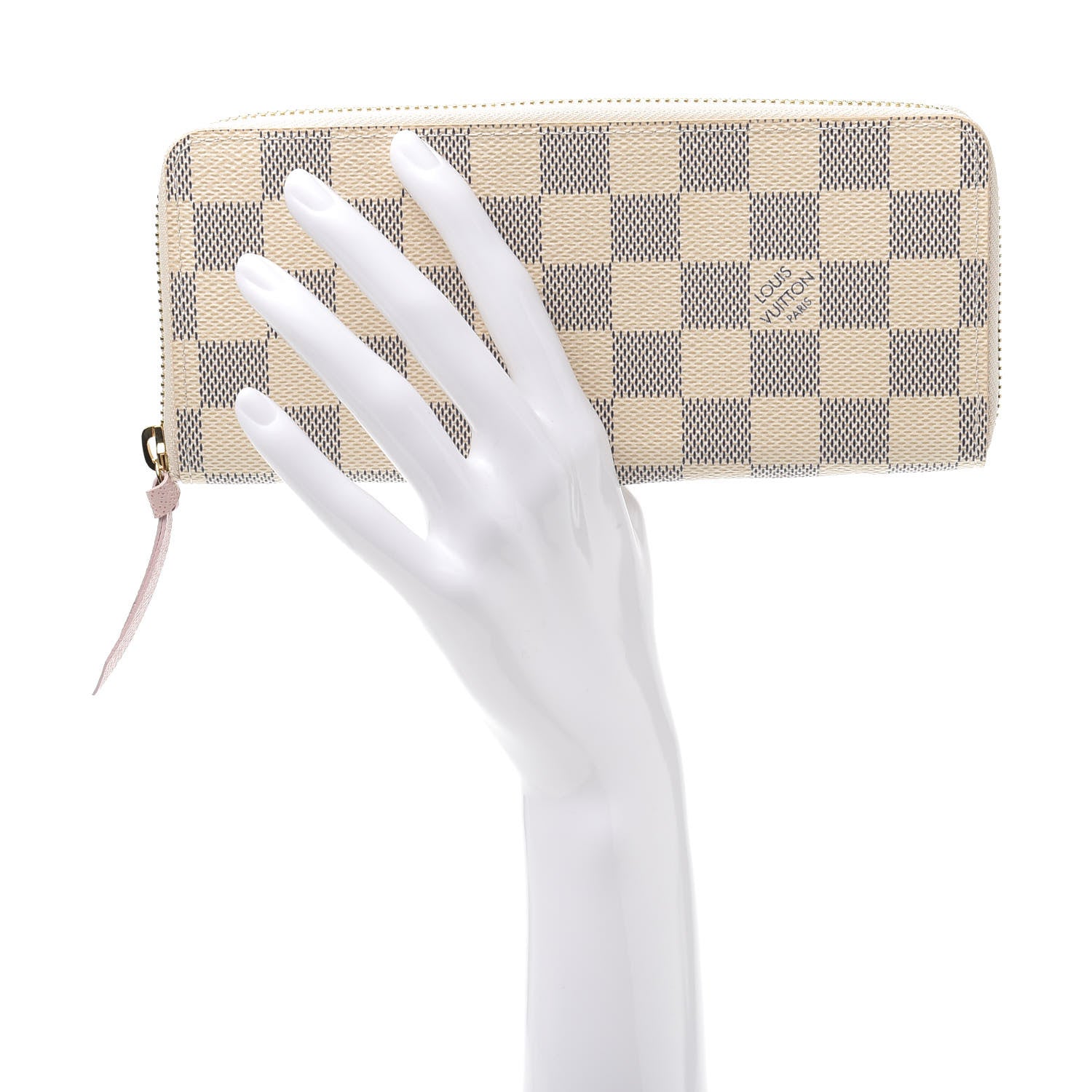 Louis Vuitton Damier Azur Clemence Wallet Rose Ballerine 2 of 9