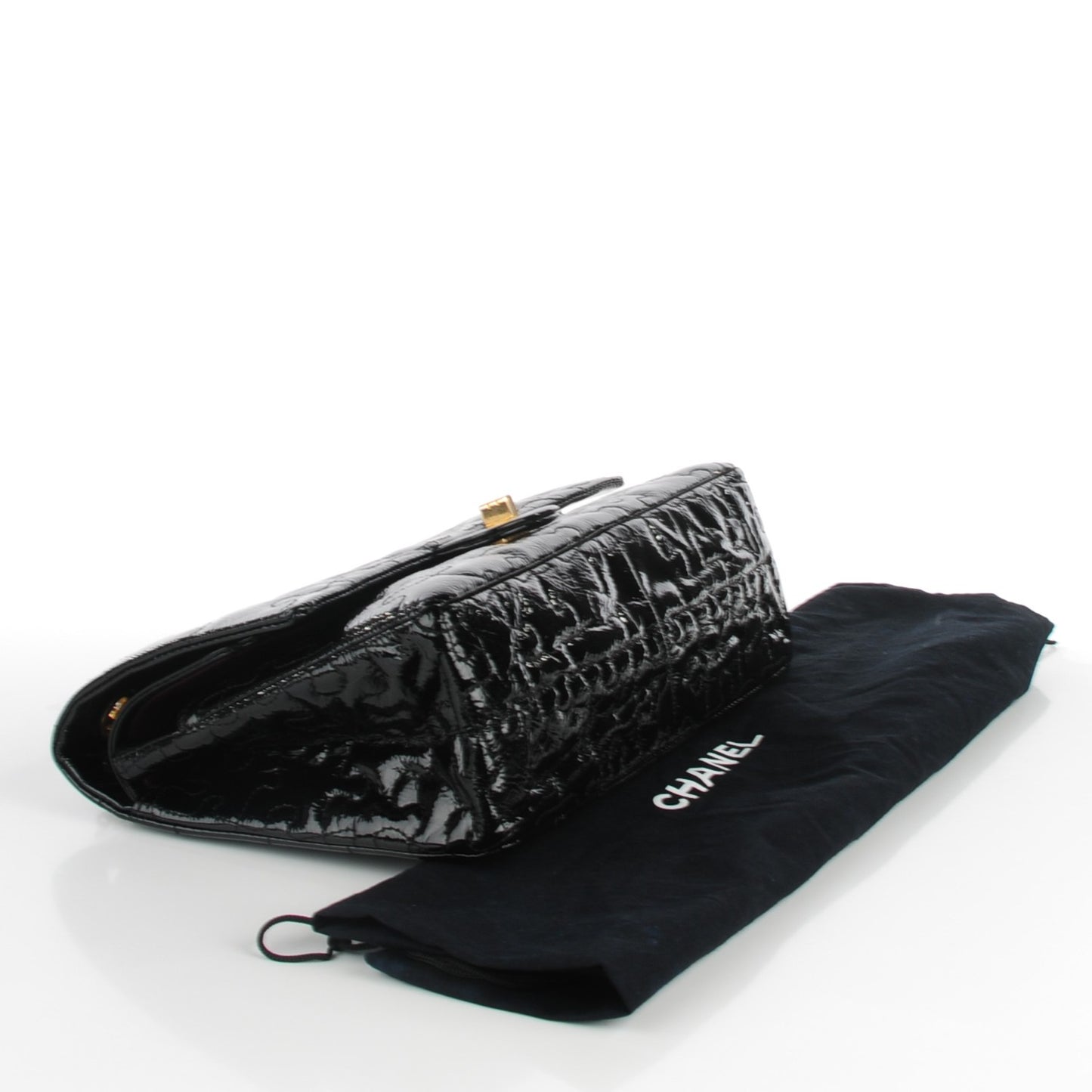 Crackled Patent Calfskin Puzzle 2.55 Reissue 226 Flap Black