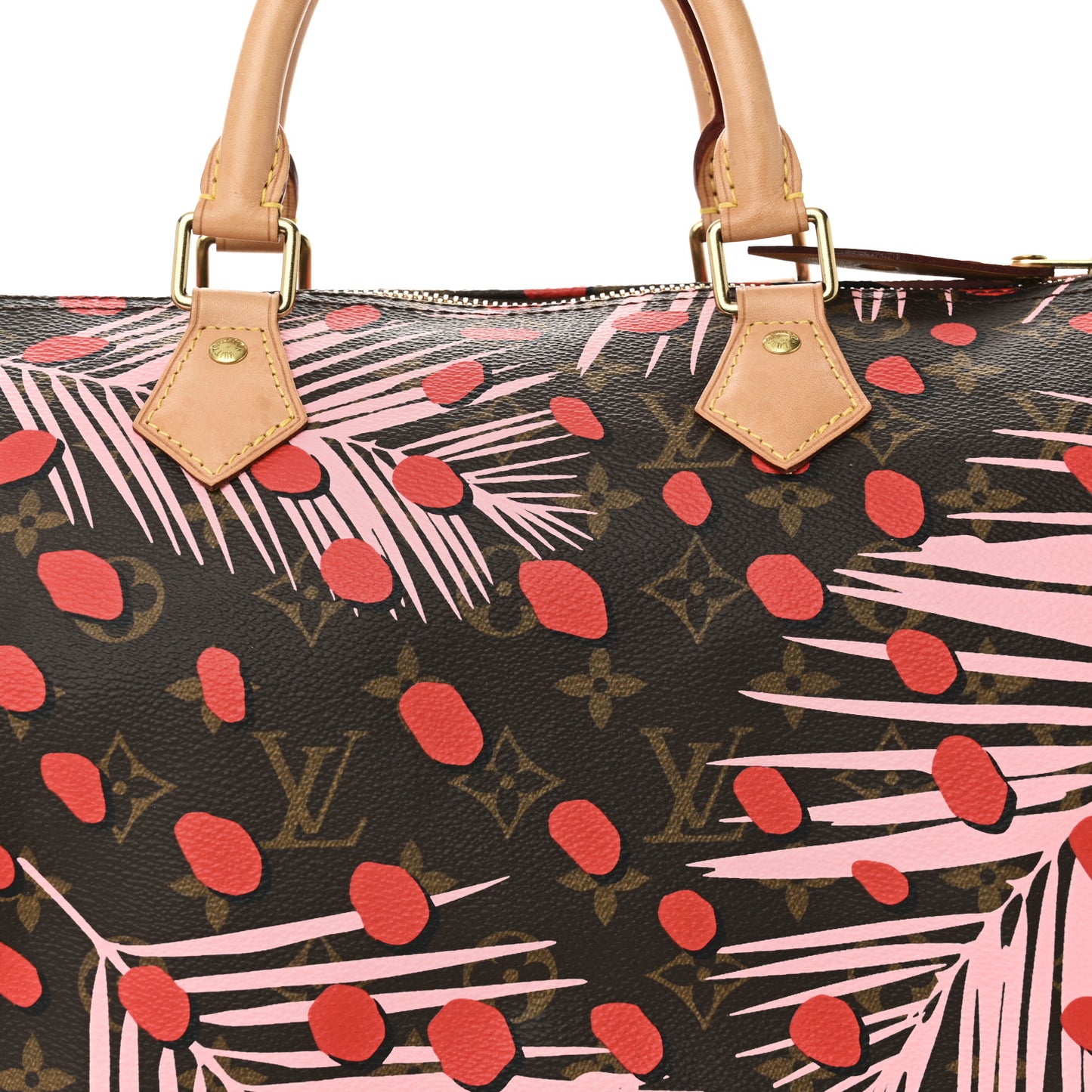 Monogram Jungle Dots Speedy 30 Sugar Pink Poppy